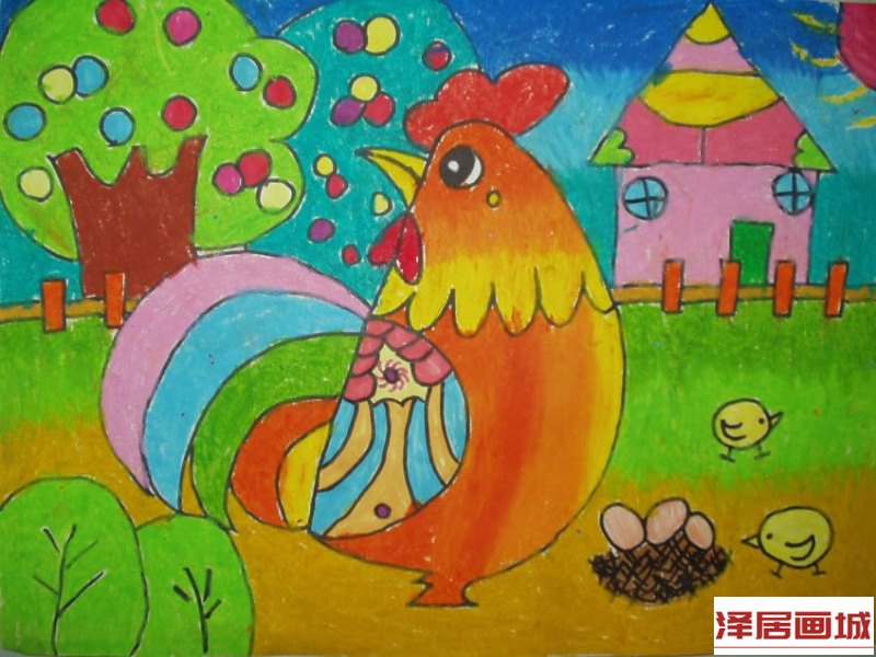 儿童画荷香引得小鱼来