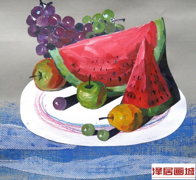 儿童画水果盘