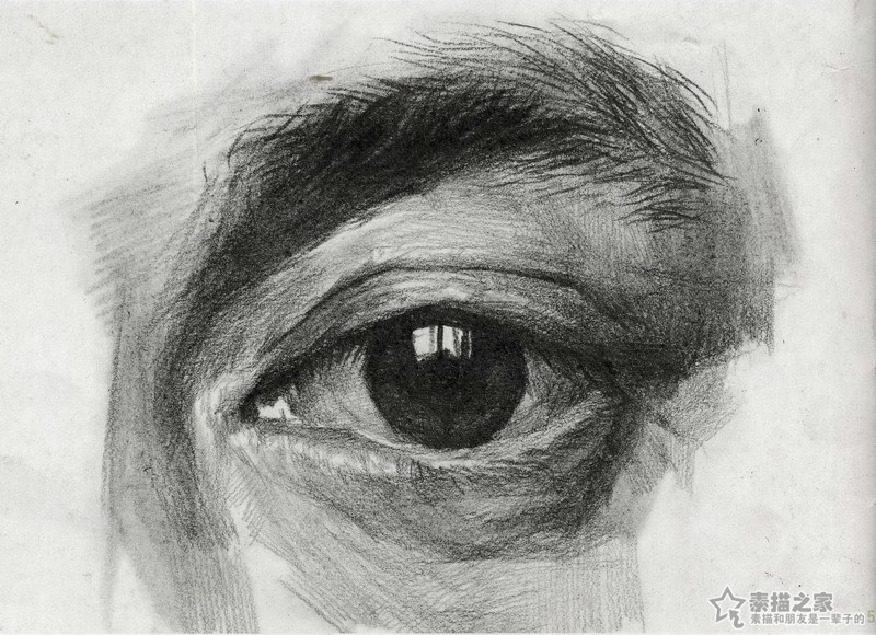 素描五官的眼睛画法
