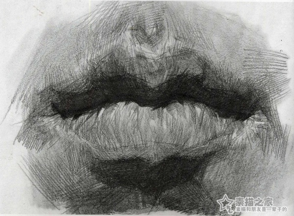 素描五官的嘴巴画法