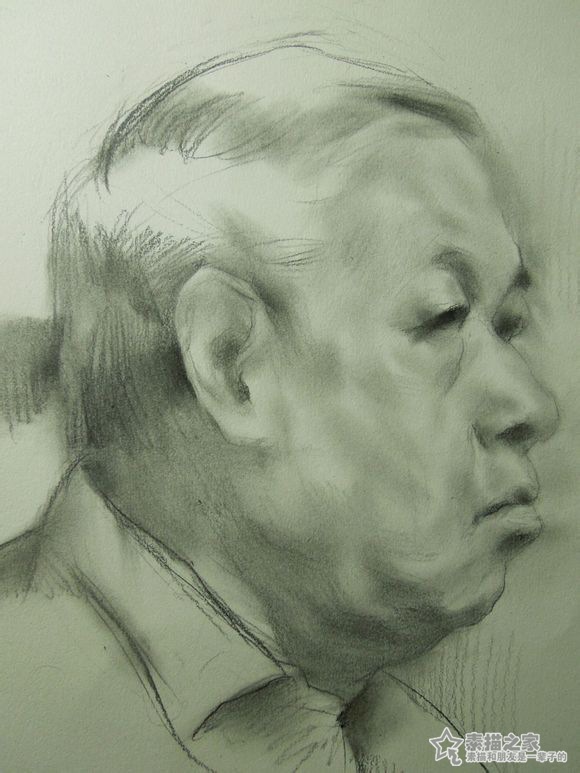 老人头像素描教程步骤图