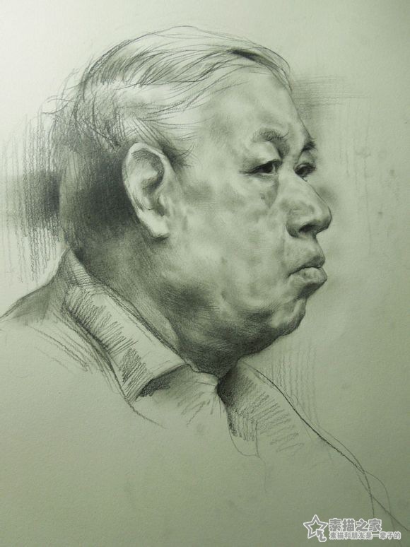 老人头像素描教程步骤图