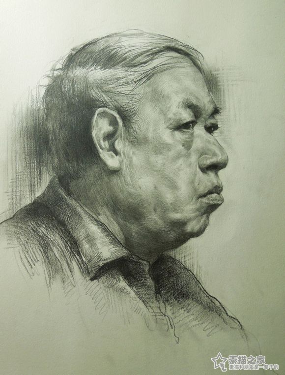 老人头像素描教程步骤图