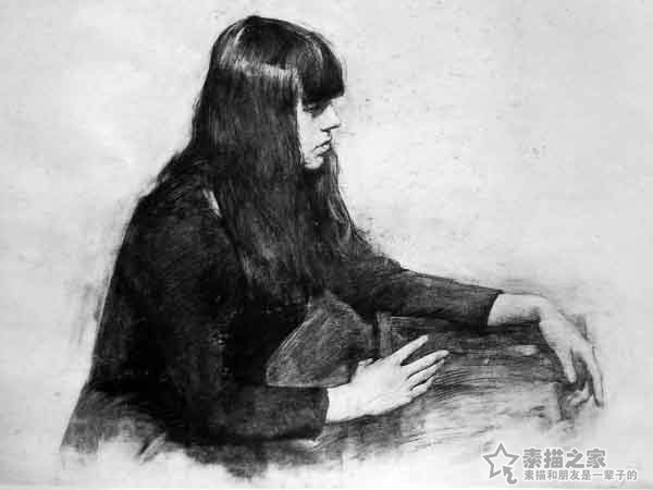 素描半身像